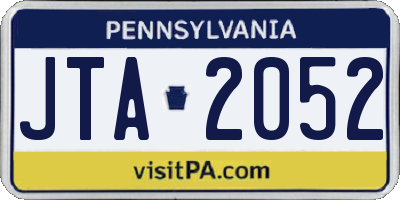 PA license plate JTA2052