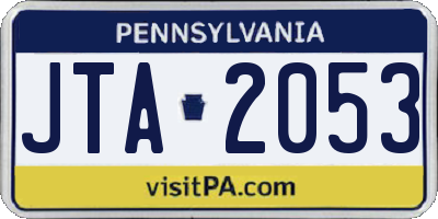 PA license plate JTA2053