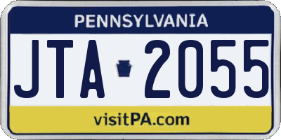 PA license plate JTA2055