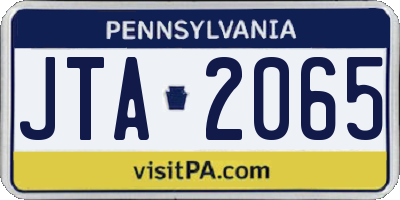 PA license plate JTA2065