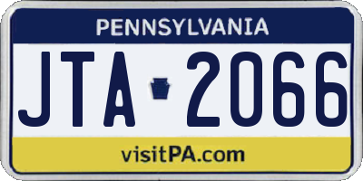 PA license plate JTA2066