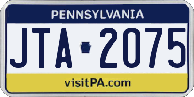 PA license plate JTA2075