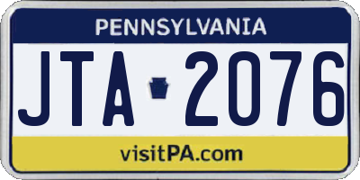 PA license plate JTA2076