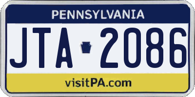 PA license plate JTA2086