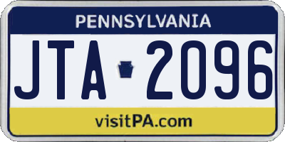 PA license plate JTA2096