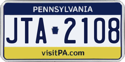 PA license plate JTA2108