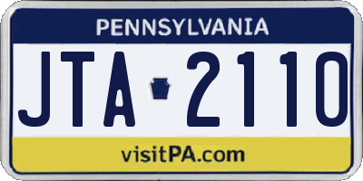 PA license plate JTA2110