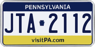 PA license plate JTA2112