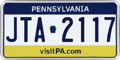 PA license plate JTA2117