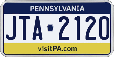PA license plate JTA2120