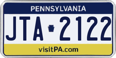PA license plate JTA2122
