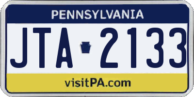 PA license plate JTA2133