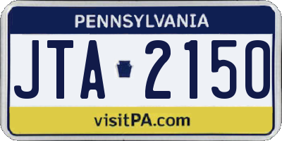 PA license plate JTA2150