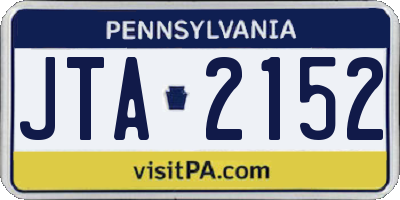 PA license plate JTA2152