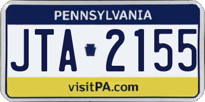 PA license plate JTA2155