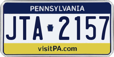 PA license plate JTA2157