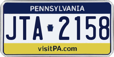 PA license plate JTA2158