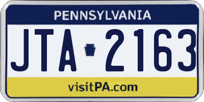 PA license plate JTA2163