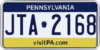 PA license plate JTA2168