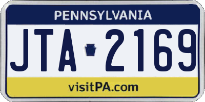 PA license plate JTA2169