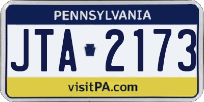 PA license plate JTA2173