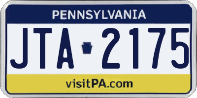 PA license plate JTA2175