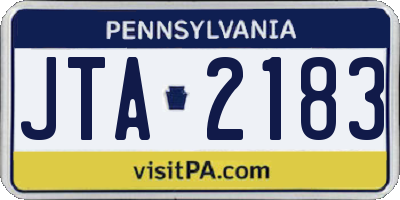 PA license plate JTA2183