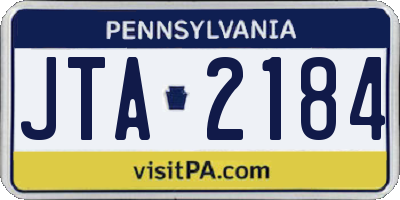 PA license plate JTA2184