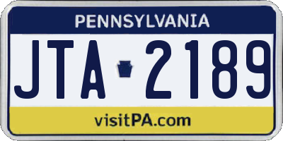 PA license plate JTA2189
