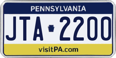 PA license plate JTA2200