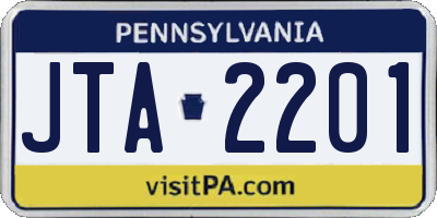 PA license plate JTA2201