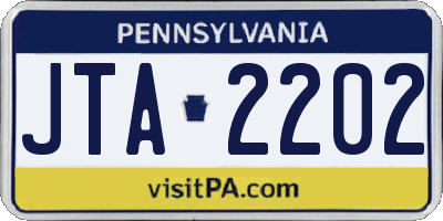 PA license plate JTA2202