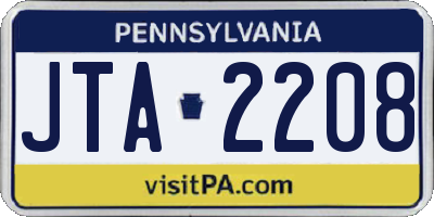 PA license plate JTA2208