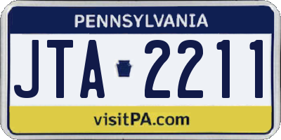 PA license plate JTA2211