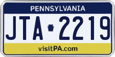 PA license plate JTA2219