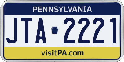PA license plate JTA2221