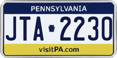 PA license plate JTA2230