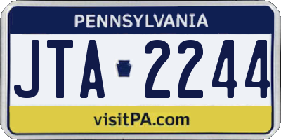 PA license plate JTA2244
