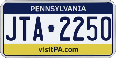 PA license plate JTA2250