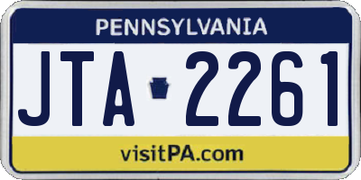 PA license plate JTA2261