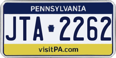 PA license plate JTA2262