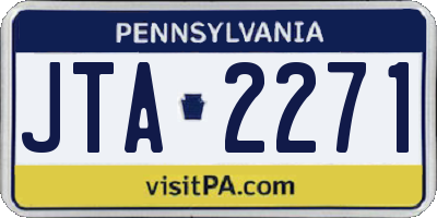 PA license plate JTA2271