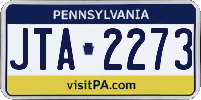 PA license plate JTA2273