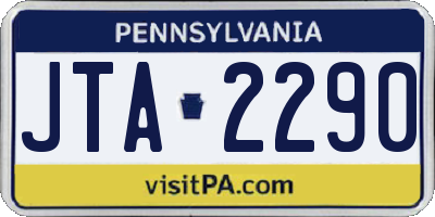 PA license plate JTA2290