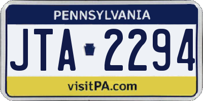 PA license plate JTA2294
