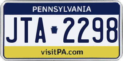 PA license plate JTA2298
