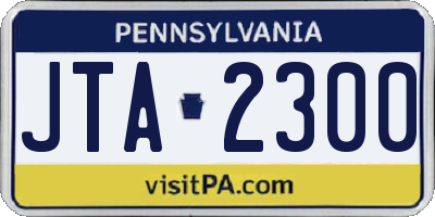 PA license plate JTA2300