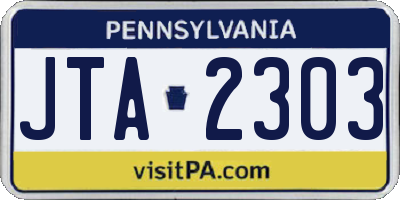 PA license plate JTA2303