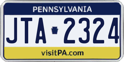 PA license plate JTA2324
