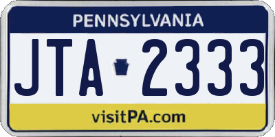 PA license plate JTA2333